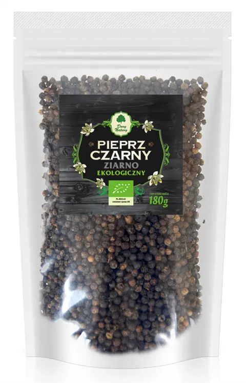 Pieprz Czarny Ziarno Uzupełnienie BIO 180 g Dary Natury