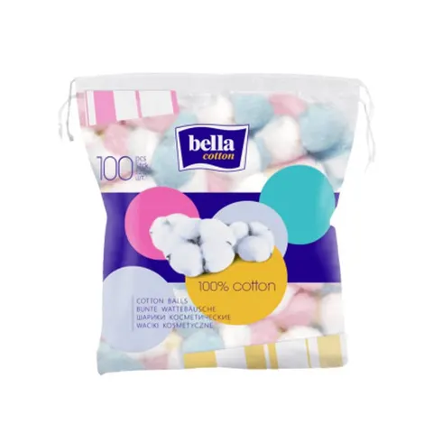 Bella Waciki kosmetyczne kolorowe 100 szt