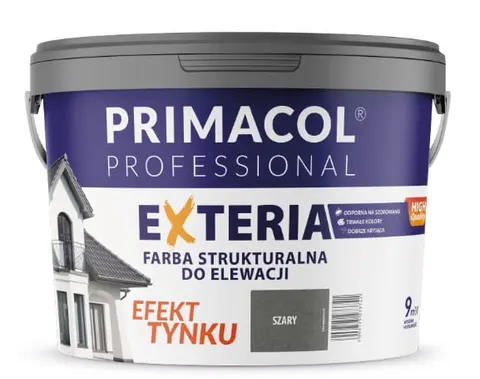 Elewacyjna farba strukturalna Exteria szary 4,5 l