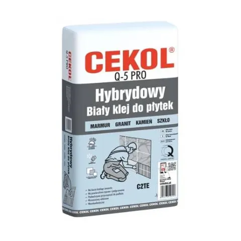 Hybrydowy biały klej do płytek Cekol Q-5 PRO 20 kg