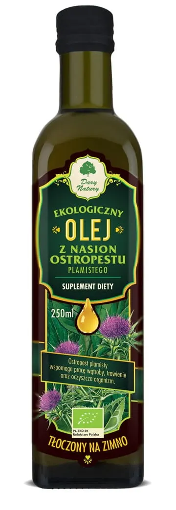 Olej z Nasion Ostropestu Plamistego BIO 250 ml Dary Natury