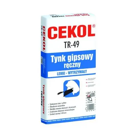 Tynk gipsowy ręczny Cekol TR-49 20 kg