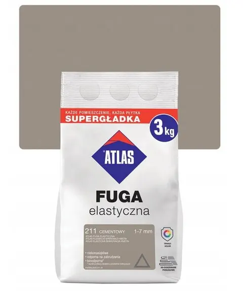 Atlas fuga elastyczna, 211 cementowy, 3 kg