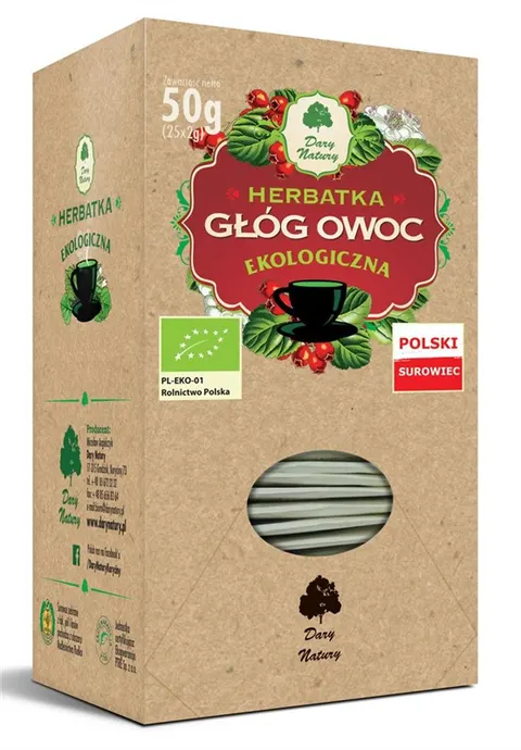 Herbatka Owoc Głogu BIO (25 x 2 g) Dary Natury
