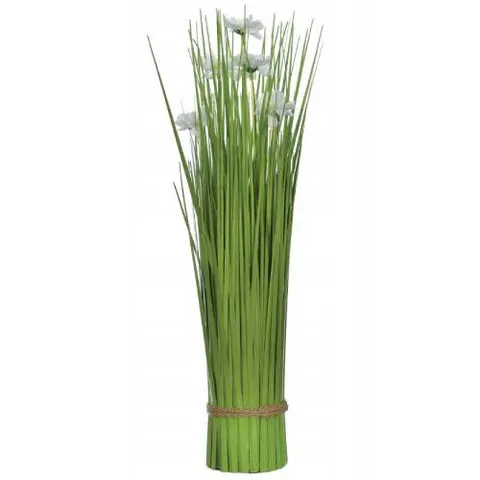 Snopek trawy z białą dekoracją do postawienia wys. 42cm