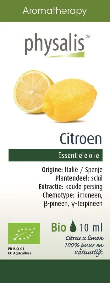 Olejek Spożywczy Citroen, Cytryna Zwyczajna BIO 10 ml Physalis