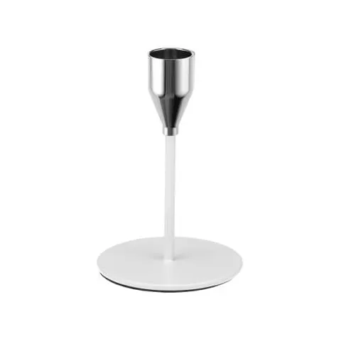 Świecznik metalowy Elegant White 12 cm