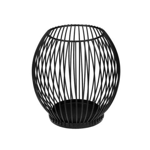 Świecznik metalowy czarny 15 cm