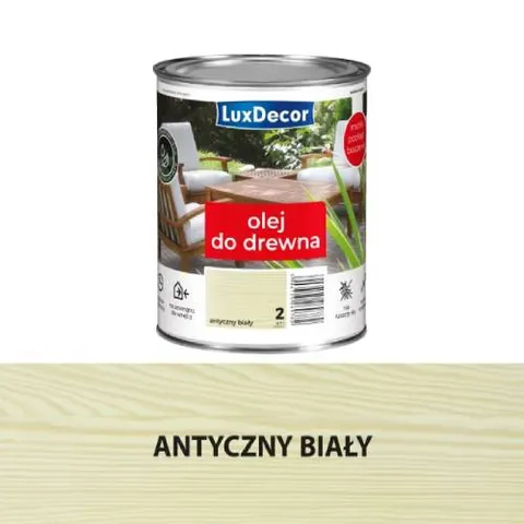 Olej wodny do drewna Luxdecor Antyczny Biały (2) 0,7L