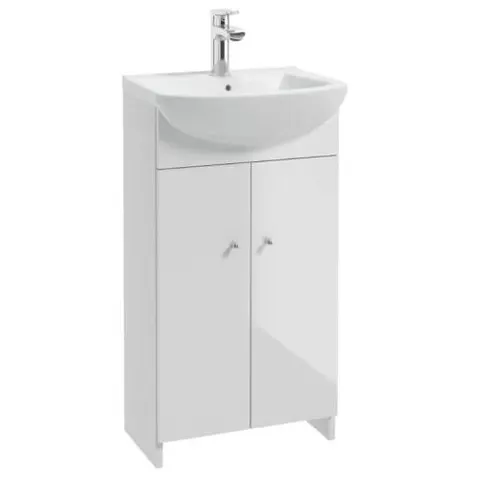 Szafka łazienkowa z umywalką VENUS 65 cm biały połysk