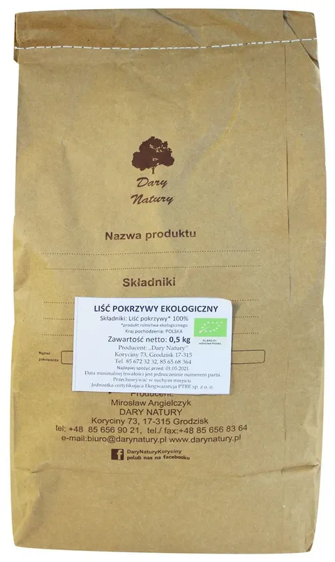 Liść Pokrzywy BIO 500 g Dary Natury