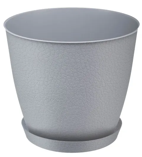 Doniczka z podstawką PELLA 17,5 cm szary