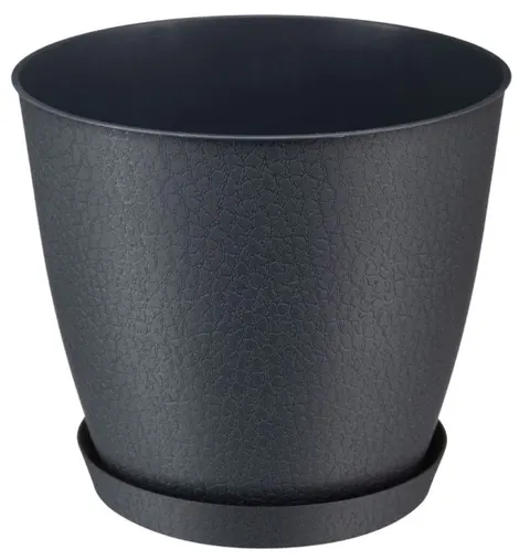 Doniczka z podstawką PELLA 14,5 cm antracyt