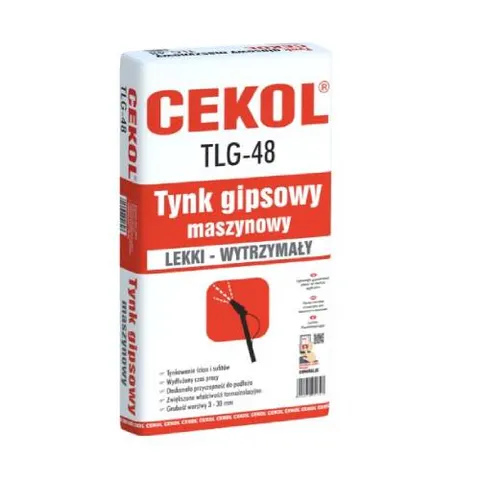 Lekki gipsowy tynk maszynowy Cekol TLG-48 20 kg
