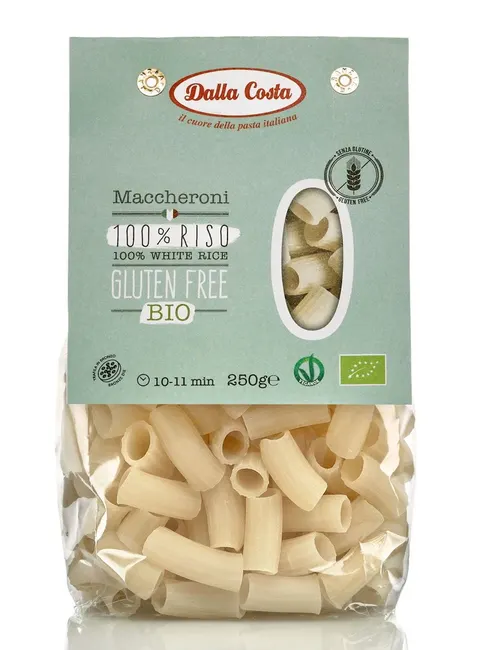 Makaron z Ryżu Białego Maccheroni Bezglutenowy BIO 250 g Dalla Costa