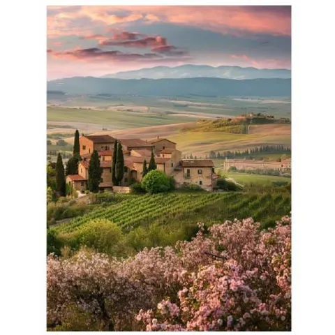 Obraz na płótnie Canvas ST866 Pink Tuscany 60×80 cm