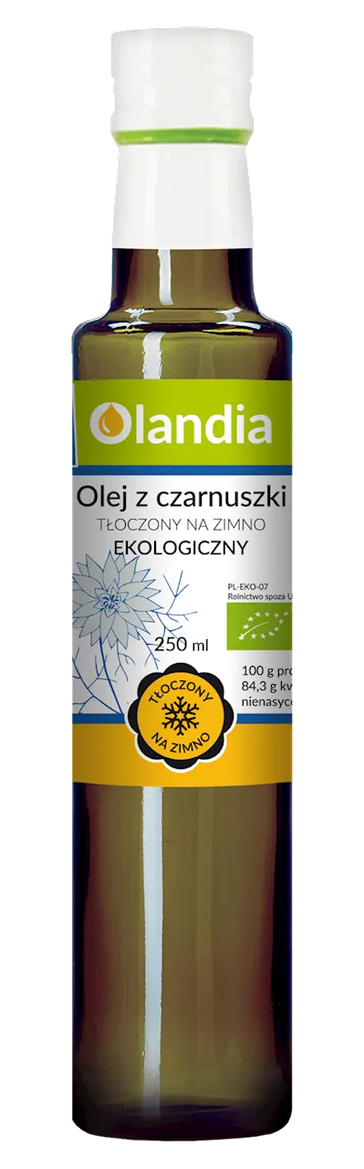 Olej z Czarnuszki Tłoczony na Zimno BIO 250 ml Olandia