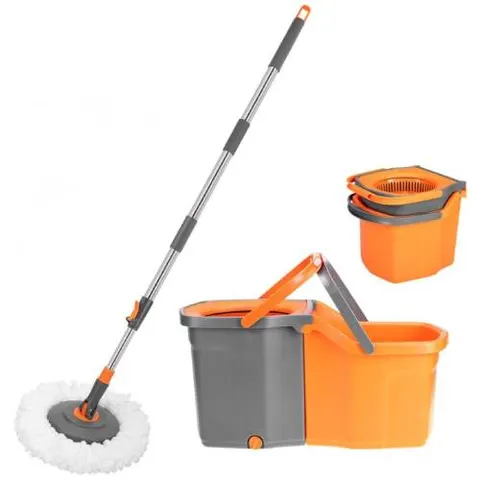 Mop rotacyjny DUO RAVI 6 l z mikrofibrą, kij 127 cm
