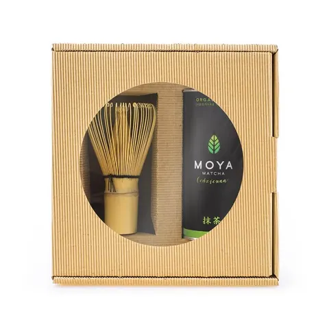 Herbata Zielona Matcha Zestaw Matcha w Proszku Codzienna BIO 30g + Miotełka Bambusowa Chasen - Moya Matcha