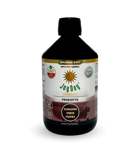 Koncentrat Napoju Probiotycznego Kurkuma Imbir Pieprz BIO 500 ml Joy Day
