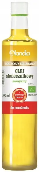 Olej Słonecznikowy do Smażenia Tłoczony na Zimno BIO 500 ml Olandia