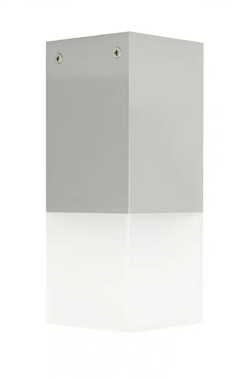 Srebrna zewnętrzna lampa sufitowa SU-MA CB-S AL Cube E27 IP44 20,5cm x 8cm