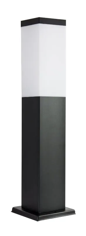 Czarna zewnętrzna lampa stojąca słupek oświetlający ogród SU-MA SS802-450 BL Inox Kwadrat E27 IP44 45cm