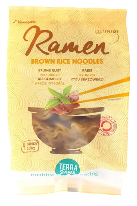 Makaron Ramen Noodle z Ryżu Brązowego Bezglutenowy BIO 280 g Terrasana