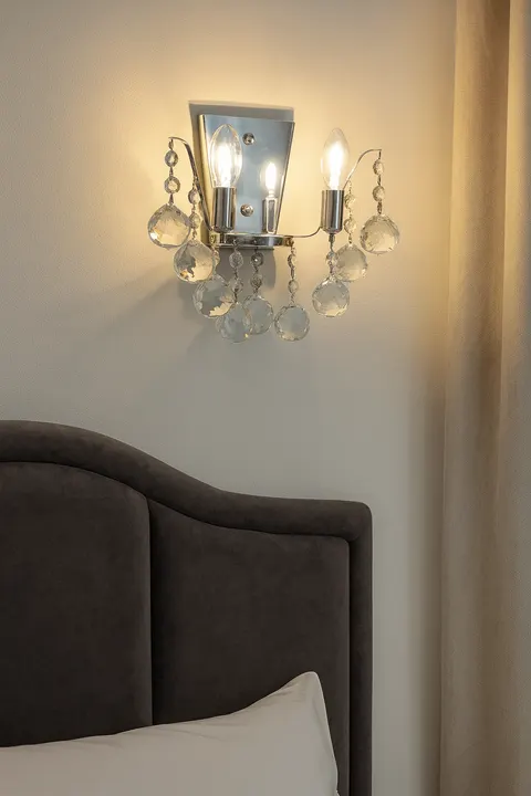 Kinkiet kryształowy LUCELLA chrom 2xE27 lampa ścienna Glamour