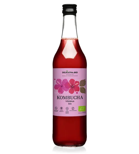 KOMBUCHA Z HIBISKUSEM BEZGLUTENOWA BIO 500 ml - ZAKWASOWNIA