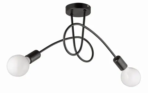Lampa sufitowa OSLO 2x60W czarna Industrialna Venti