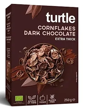 Płatki Kukurydziane w Polewie z Ciemnej Czekolady Bezglutenowe BIO 250 g Turtle