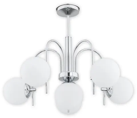 Żyrandol APE 6xE14 chrom Kule białe Lemir O2856 W6 CH