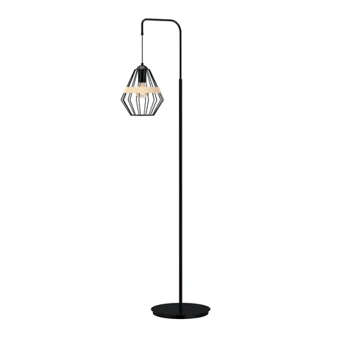 Lampa stojąca CLIFF czarna drewno 150cm 1xE27 Milagro MLP5528