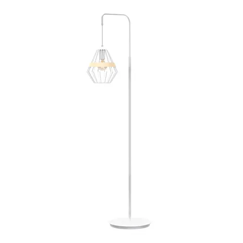 Lampa stojąca CLIFF biała drewno 1xE27 Milagro MLP5522