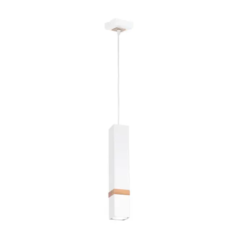 Lampa wisząca VIDAR WHITE biała drewno 1xGU10 Milagro MLP5408
