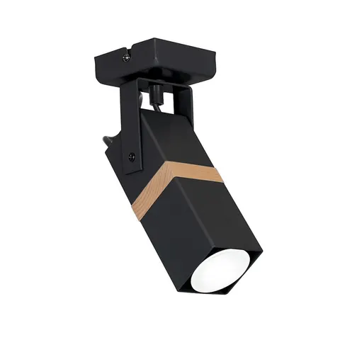 Kinkiet VIDAR BLACK czarna drewno 1xGU10 Milagro MLP5400