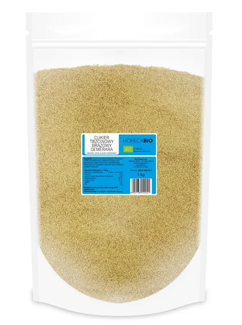 Cukier Trzcinowy Brązowy Demerara BIO 5 kg Horeca