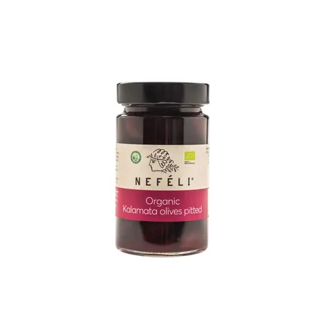 Oliwki Czarne Kalamata Bez Pestek w Zalewie BIO 295 g Nefeli