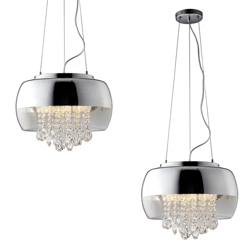 Lampa wisząca LUNA 3xE14 chrom kryształki Milagro ML3801