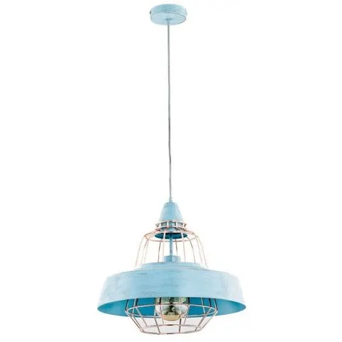 Lampa wisząca TAMARIS 1xE27 Alfa 60379 niebieska miętowa