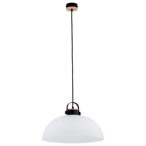 Lampa wisząca Bolo 60584 Alfa 1xE27 LED Drewno/Tworzywo Czarny - Jasne Drewno
