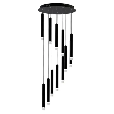 Lampa wisząca CARBON 12W LED czarna ML6161 Milagro Kaskada