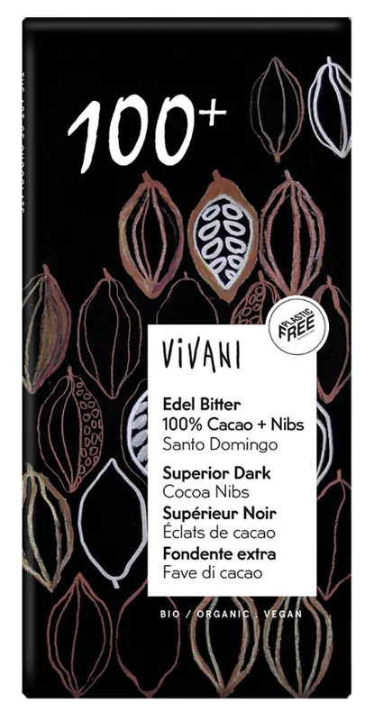 Tabliczka Gorzka 100% Kakao BIO 80 g Vivani