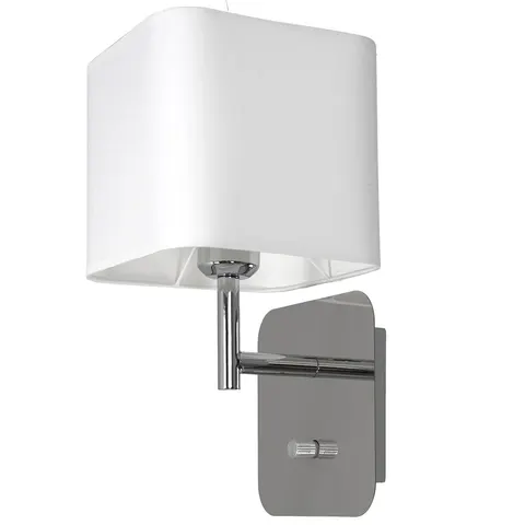 Lampa ścienna kinkiet NAPOLI ML6359 Milagro 1xE27 60W Metal + Tkanina Biel / Chrom