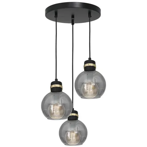 Lampa wisząca OMEGA 3xE27 czarna złota MLP6533 Milagro