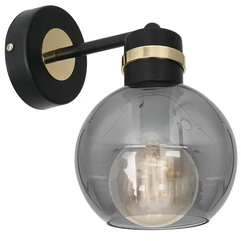 Kinkiet OMEGA 1xE27 czarny złote elementy MLP6528 Milagro