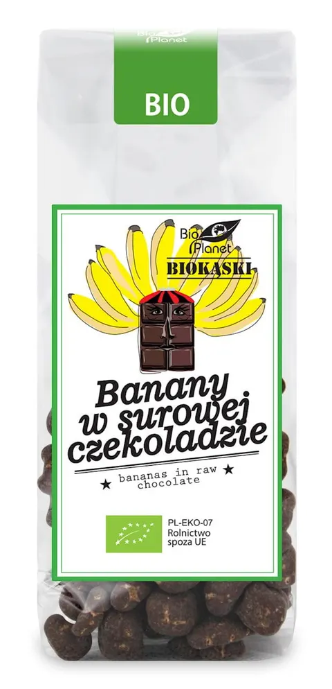 Banany w Surowej Czekoladzie BIO 100 g Bio Planet