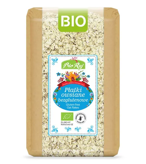 PŁATKI OWSIANE BEZGLUTENOWE BIO 1 kg - BIO RAJ
