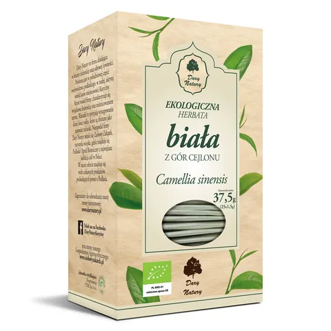 Herbata Biała Cejlońska BIO 25x1,5 g Dary Natury
